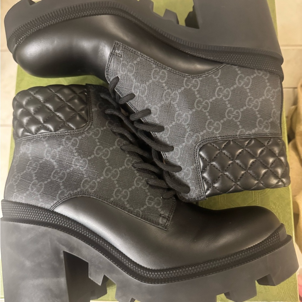Gucci Black Lace-Up Women's Boots
